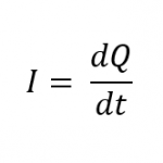 mathematical definition of current as the derivative of electric charge on time